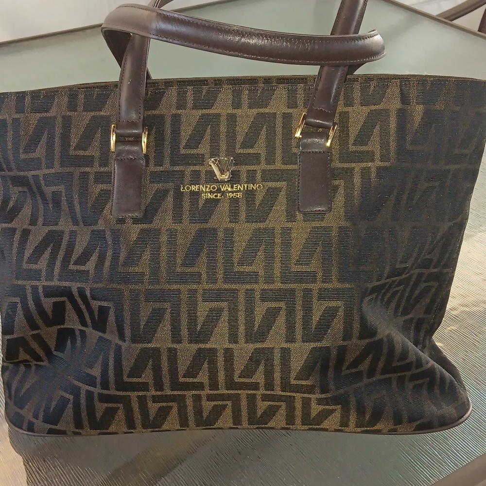 Black and Brown LORENZO Valentino Tote